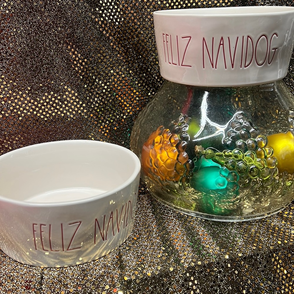 NWT Rae Dunn “Feliz Navidog” dog / puppy bowl - feliz Navidad — GIFTABLE